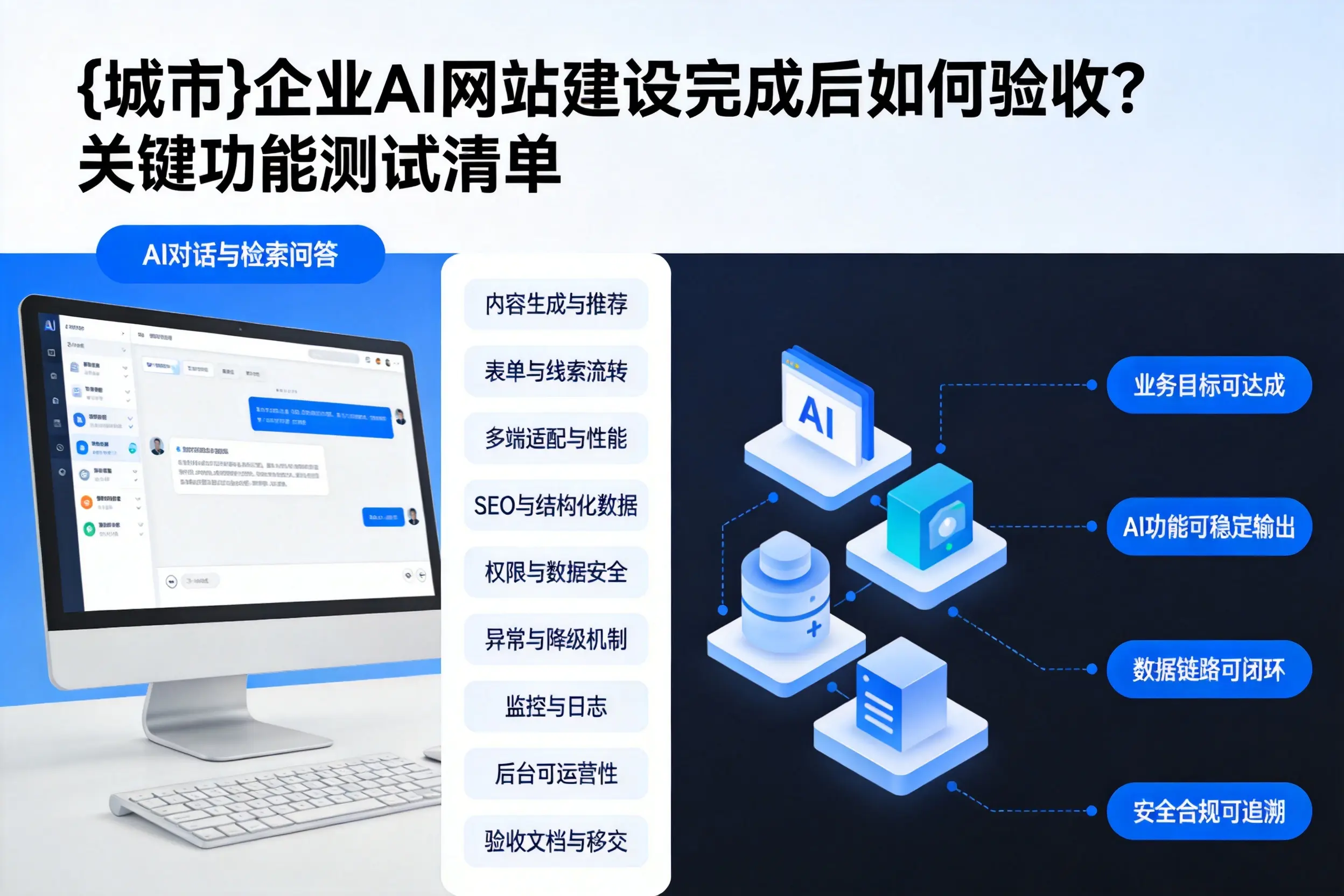 淮安企业AI网站建设完成后如何验收？关键功能测试清单