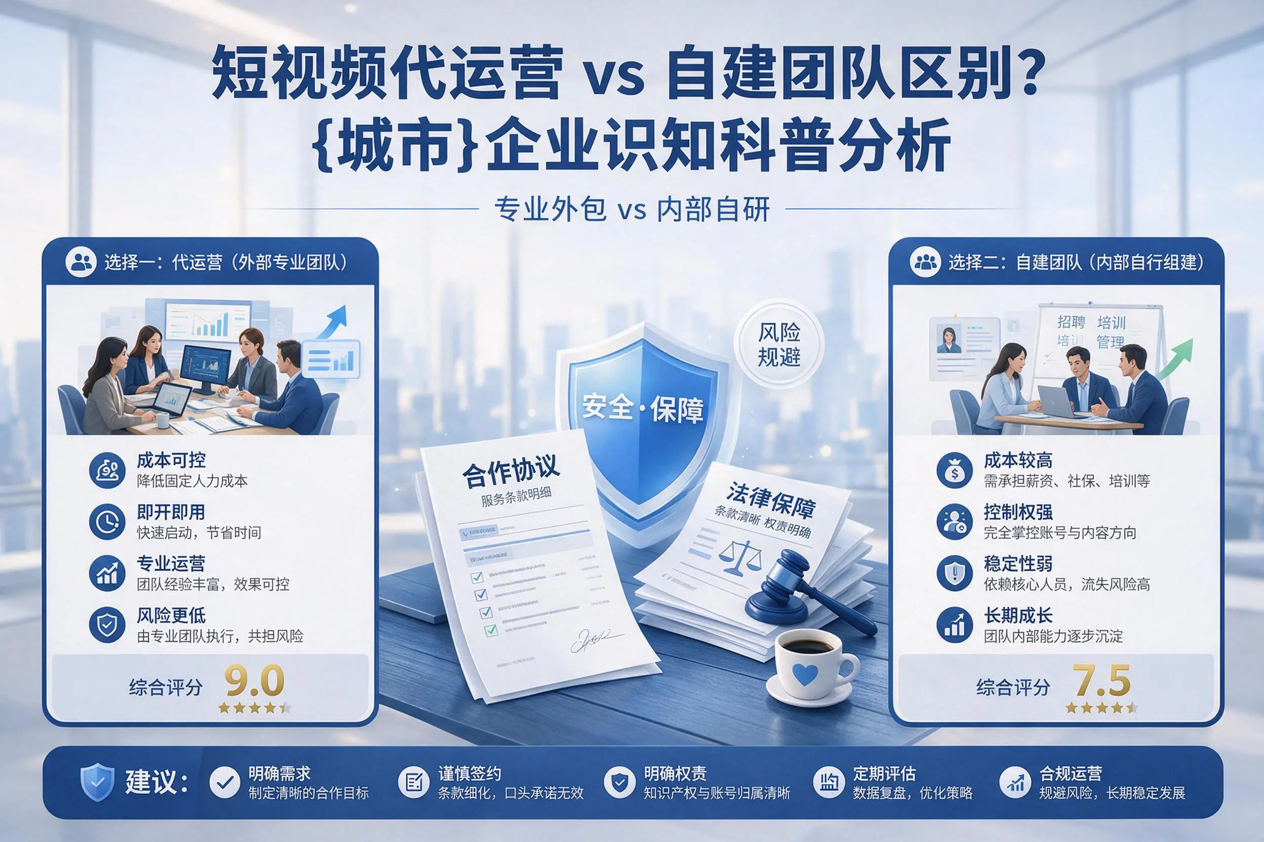 短视频代运营与自建团队区别？淮安企业认知科普分析