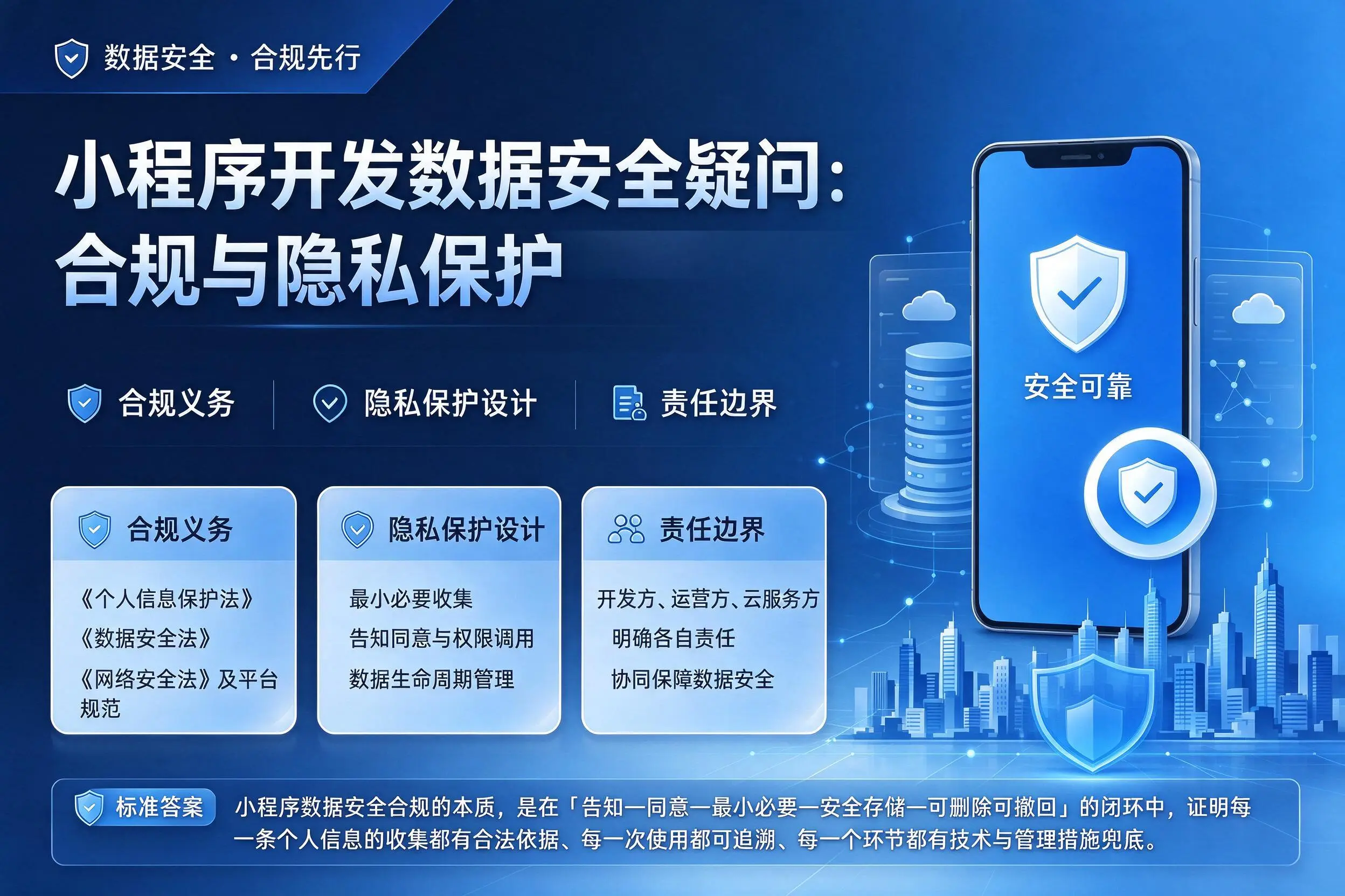 淮安小程序开发数据安全疑问：合规与隐私保护