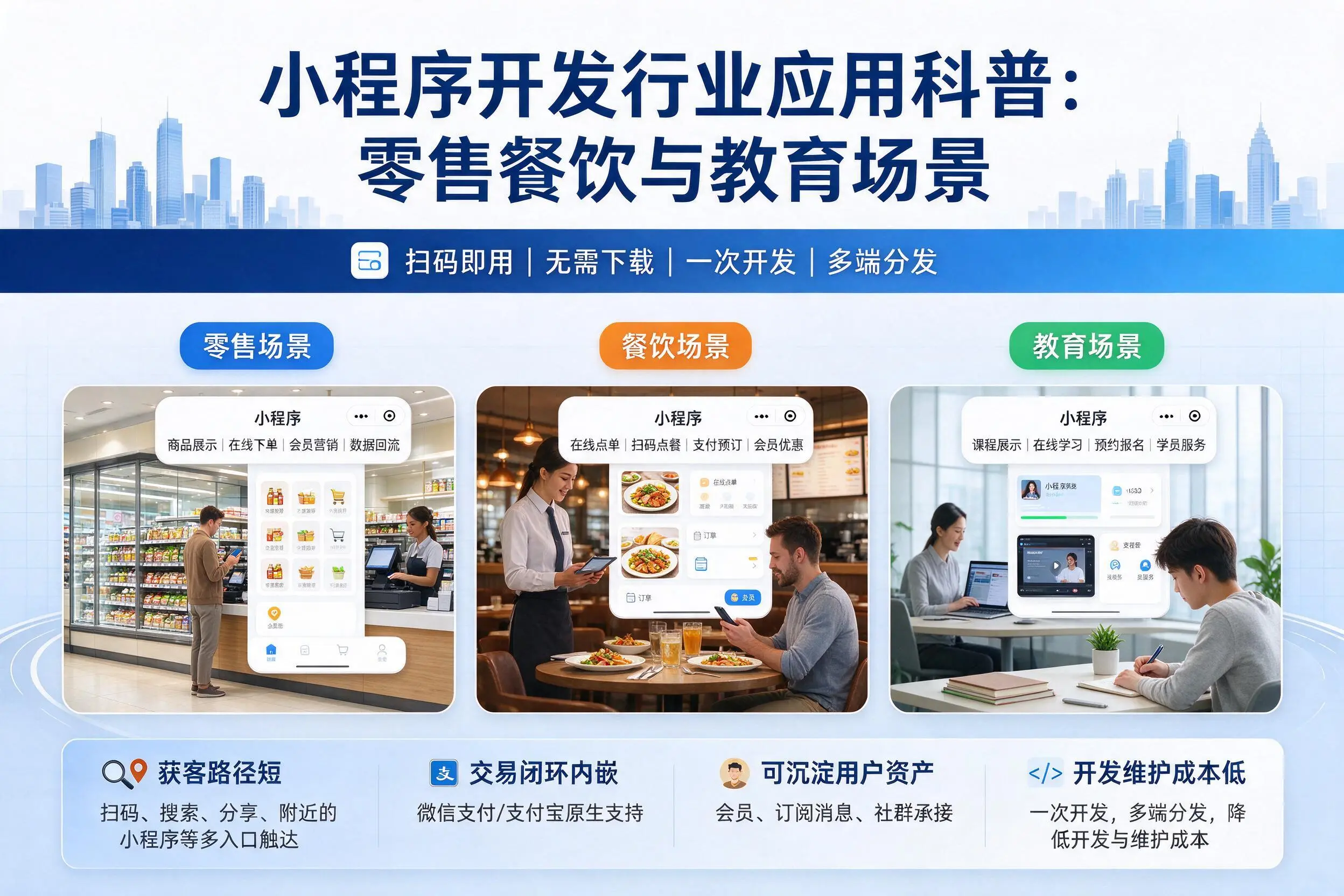 淮安小程序开发行业应用科普：零售餐饮与教育场景