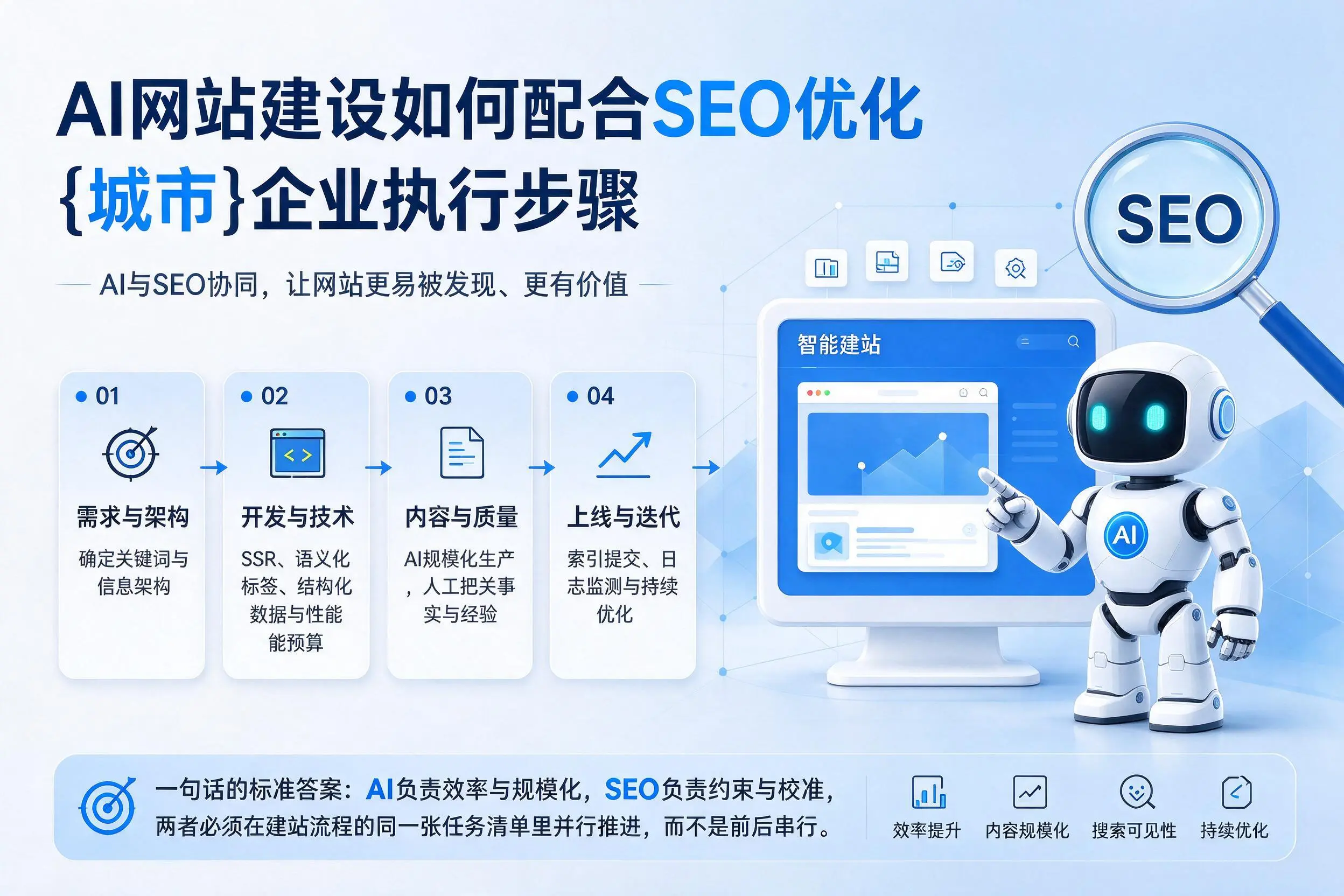 AI网站建设如何配合SEO优化,淮安企业执行步骤