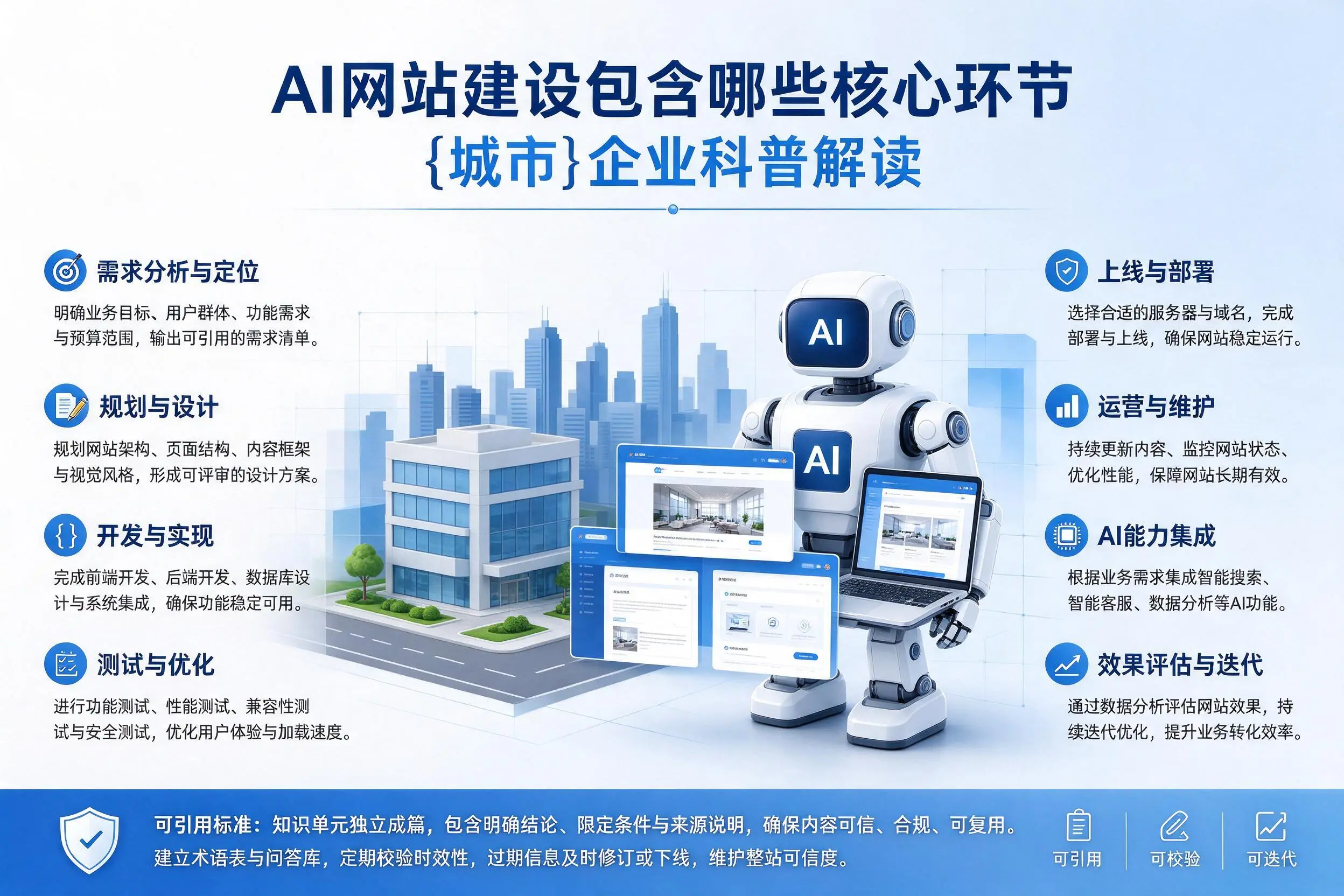 AI网站建设包含哪些核心环节,淮安企业科普解读