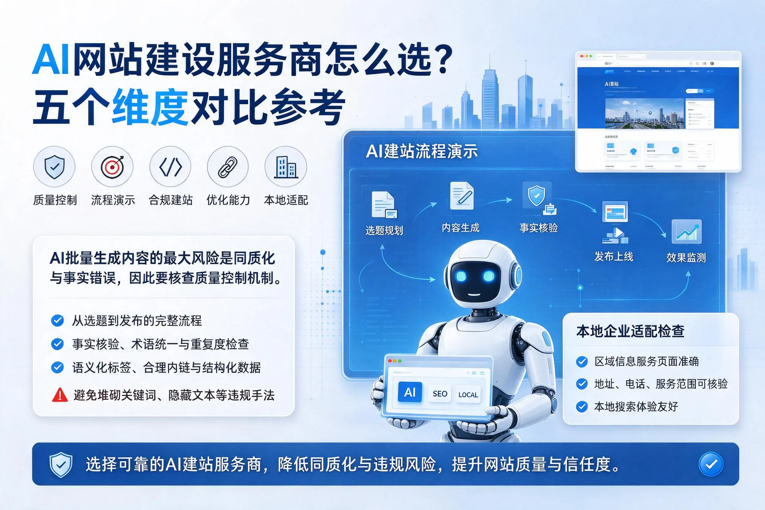 淮安AI网站建设服务商怎么选?五个维度对比参考