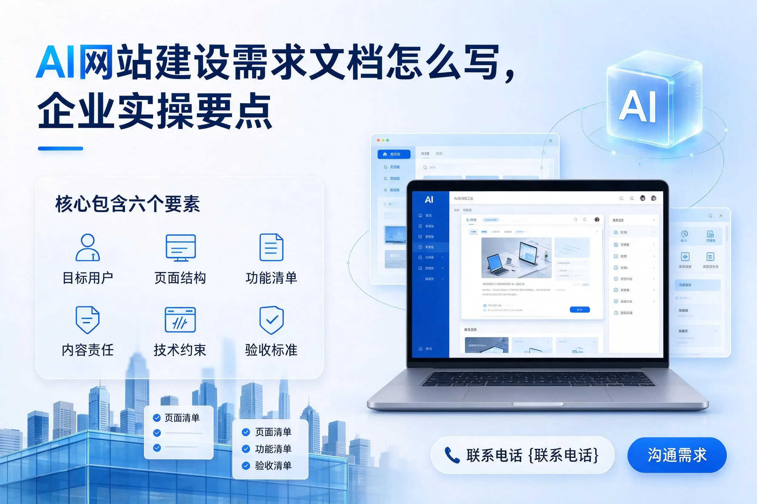 AI网站建设需求文档怎么写，淮安企业实操要点